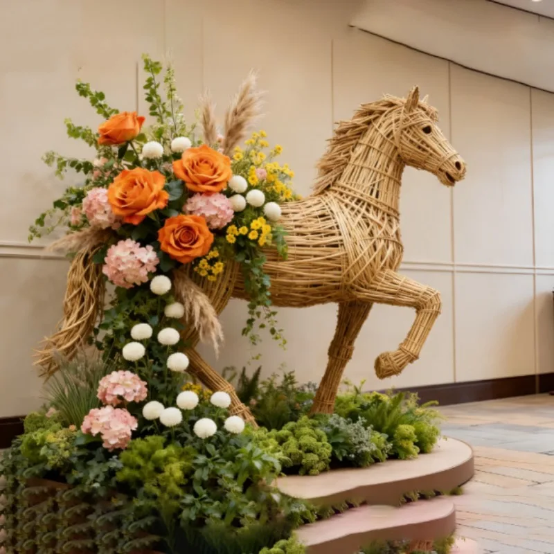 Photo Installation Outdoor Scenic Area Horse Shaping Sculpture Crafts Landscape Ornament