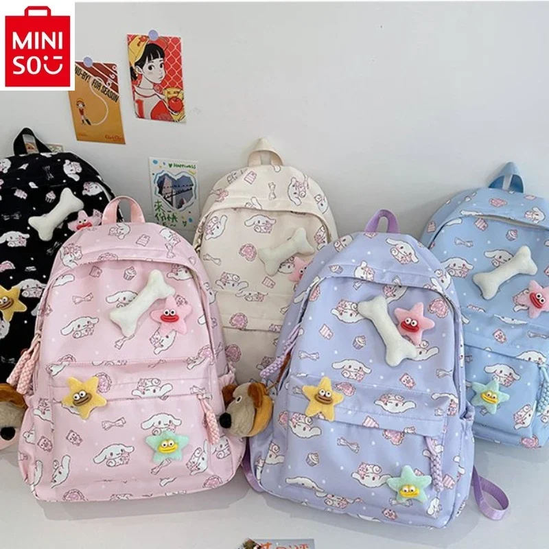 

MINISO 2024 Fashion New Large Capacity Sweet and Fresh Backpack Student Cute Cartoon Yugui Dog High Quality Storage Bag