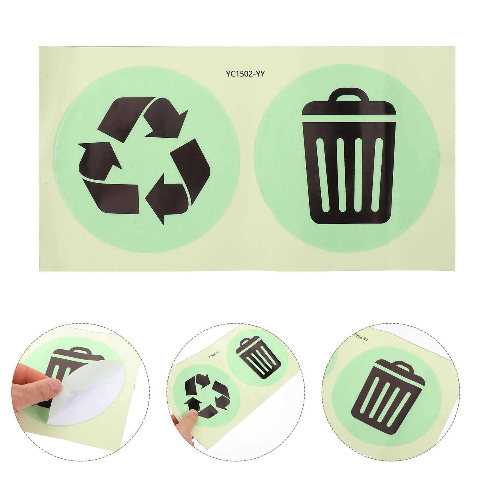 Luminous Stickers Self-adhesive Trash Can Label Labels for Garbage Logo Classification Sign Applique