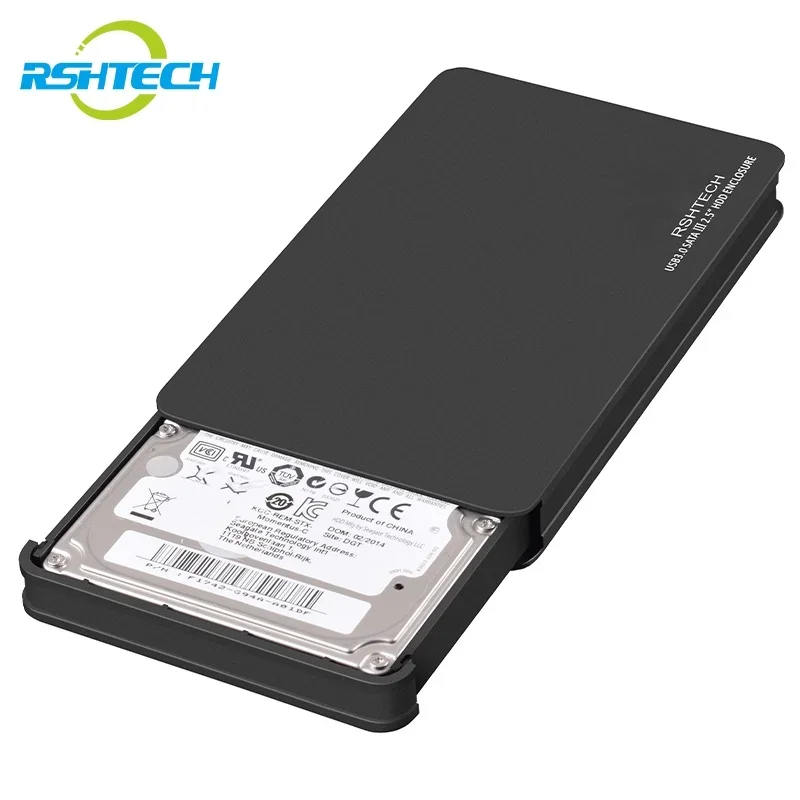 RSHTECH Portable HDD/SSD Enclosure Hard Disk Enclosure with UASP Protocol USB 3.0 2.5 Inch SATA Hard Drive Enclosure