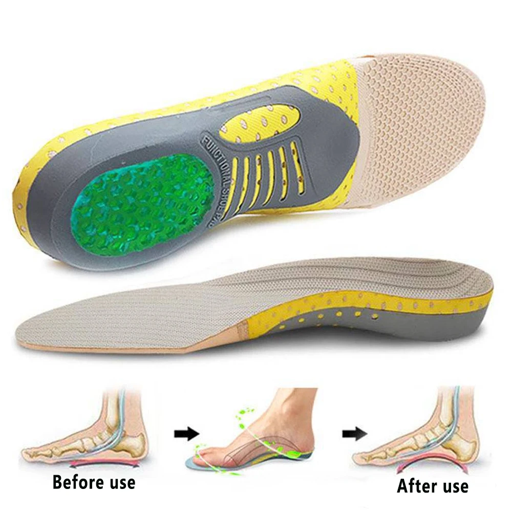 Arch Support Orthopedic Insoles Men Women Flat Feet Corrector Silicone Orthotics Insoles Plantar Fasciitis Pain Relief Templates