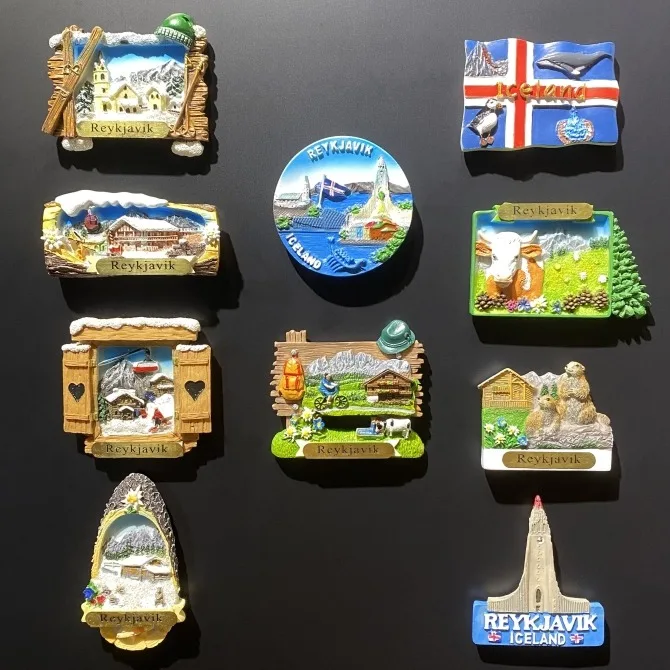 Iceland 3D Fridge Magnets Tourism Souvenir Polyresin Refrigerator Magnets Sticker Collection Handicraft Gift Home Decoration