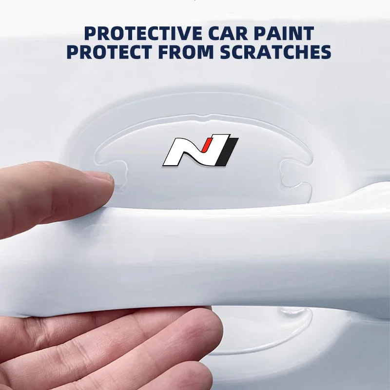 4 قطعة مقبض باب السيارة الشفاف السلطانية حامي لشركة هيونداي N خط الأداء I20 IX35 I30 سوناتا إلنترا فيلوست اكسسوارات