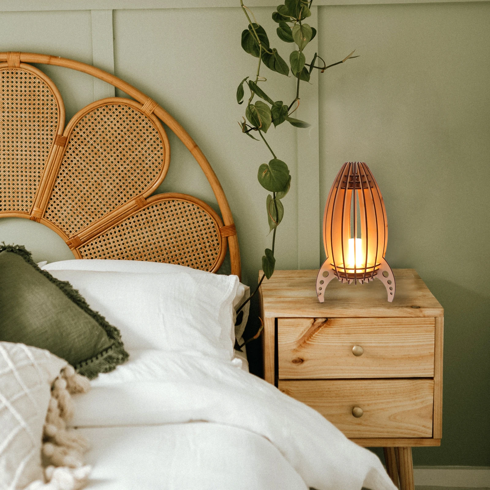 1 قطعة مصباح ليلي صغير صاروخ الفضاء ضوء الزخرفية منضدية غرفة نوم تصميم عملي ضوء الليل الصغيرة #1