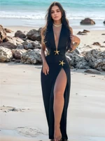 2 Piece Swimsuits for Elegant Women Starfish One Piece Bathing Suits with High Split Skirt Cover Ups Sexy Halter Bikini Sets K59 - Image 6
