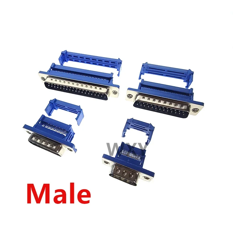 5pcs D-SUB IDC Connector 9 15 25 37 Pin Male Female Shielding Cover Adapter For Flat Cable DB9 DB15 DB25 DB37 9P 15P 25P 37P