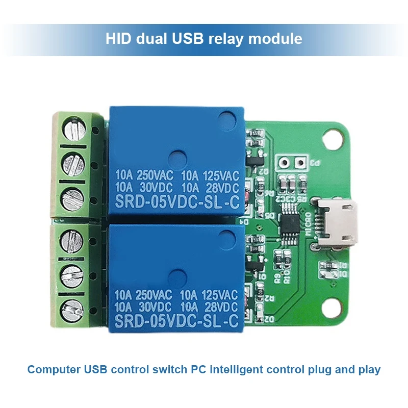 1 Pc HID Drive-Free USB 2 Channel 5V Relay Control Module Computer USB Control Switch