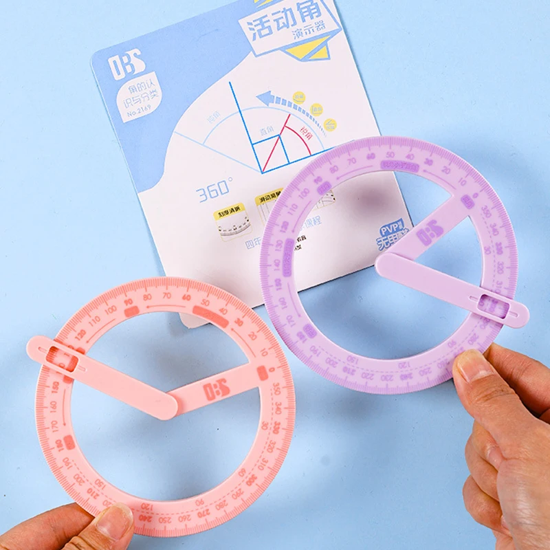 1PC 360 Degree Activity Protractor Student Angle Reader Teaching Aids Right Angle And Acute Drawing Stationery