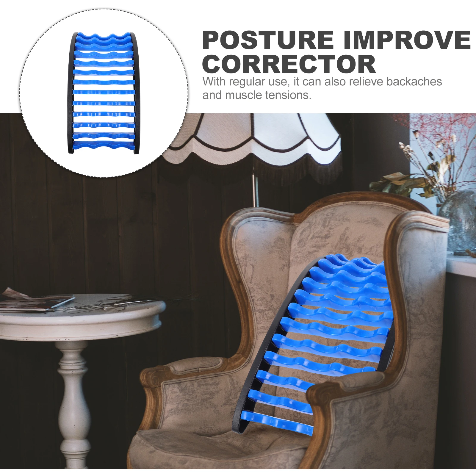 

Back Stretcher Lumbar Support Corrector Spine Pain Relax Device Lightweight Portable Ergonomic Design Eases Fatigue Aches Pains