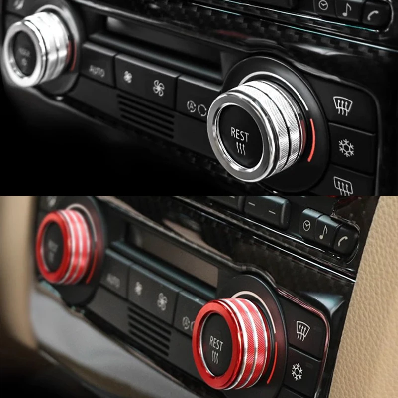 2pcs Ac Switch Knob Decoration Ring For Bmw 3-series 2005-2013 E90 E92 E93 320i 325i Interior Accessories Trim Aluminum 4-colors