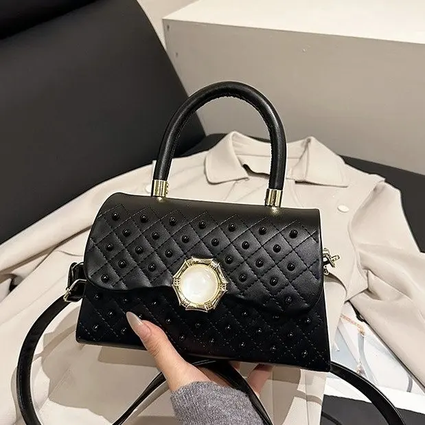 

Versatile High-End Box Bag - Women's Light Luxury Heavy Craftsmanship Small Square Shoulder Crossbody Top Handle Bag