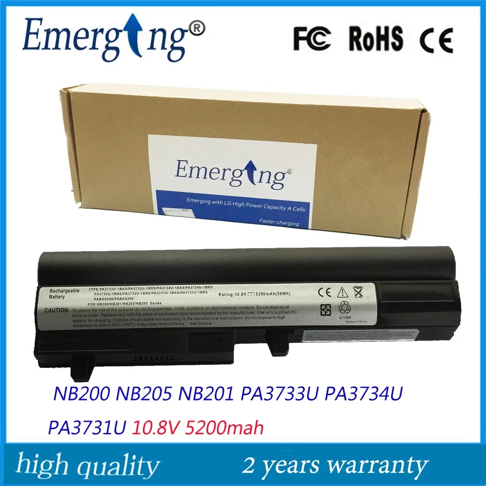 Imagem -01 - Bateria do Portátil para Toshiba Pa3733u Pa3734u Nb200 Nb201 Nb202 Nb205 Novo bateria do portatil para toshiba pa3733u pa3734u nb200 nb201 nb202 nb205 novo 01