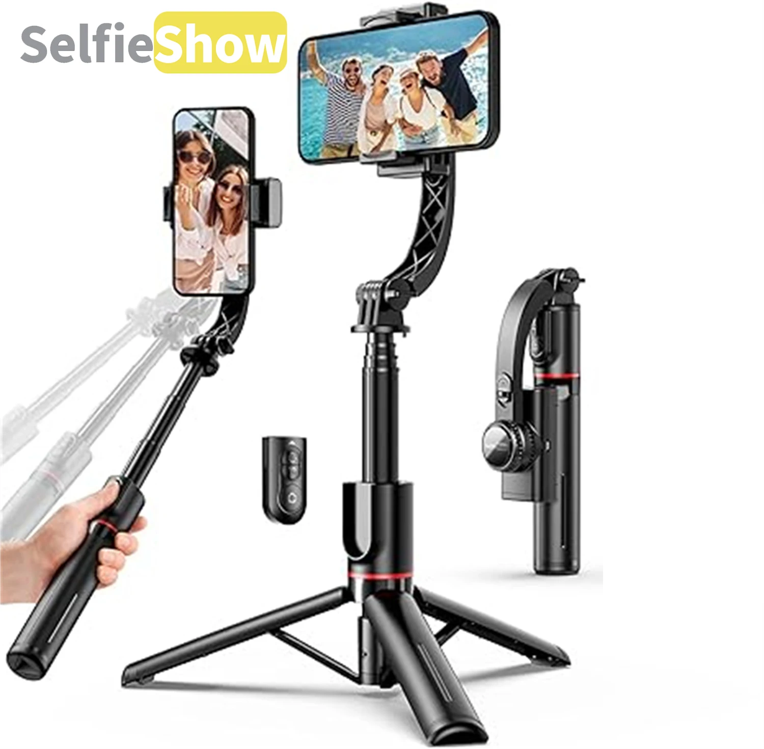 

Selfieshow L19 StableAluminum Rod Gimbal Bluetooth Umbrella Structure BracketSelfie Stick Stabilizer Tripod Tripe for Cell Phone