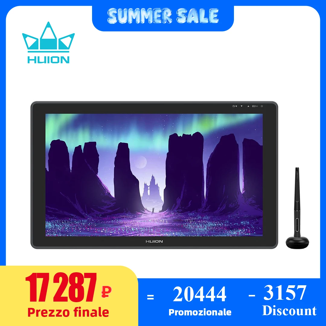 HUION Kamvas 22 Pióro graficzne Tablet Monitor Pióro Wyświetlacz 21,5-calowy ekran przeciwodblaskowy 120% s RGB Windows Mac i urządzenia Android