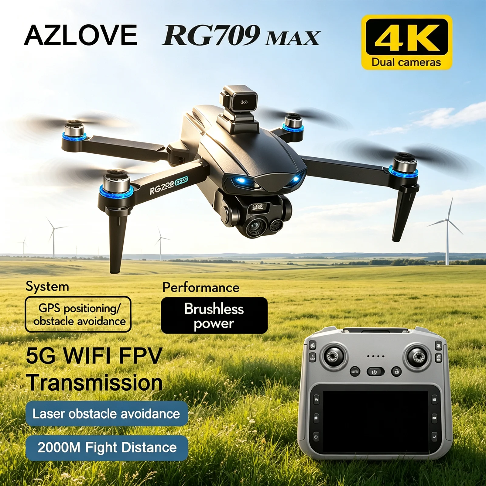 Drone Camera Professional - RG709 MAX GPS Drone Professional 4K