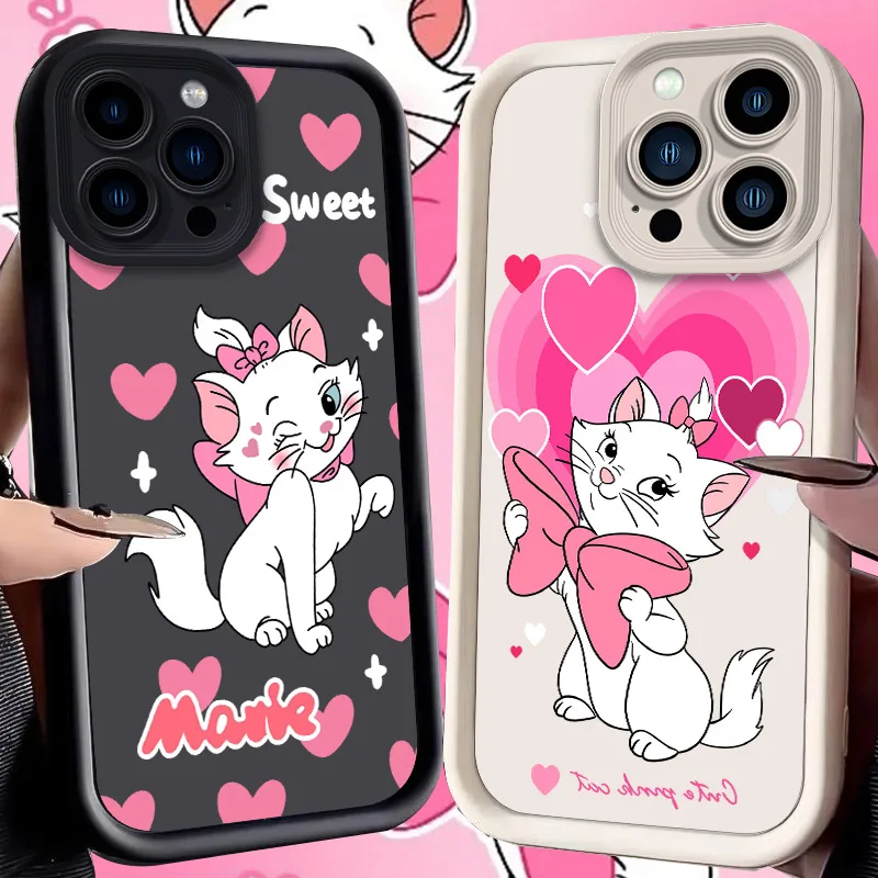 Disney Marie LinaBell Case for iPhone 16 15 14 13 12 11 Pro Max XS X XR 8 7 6S 6 Plus SE 2020 Soft Silicone Shockproof Cover