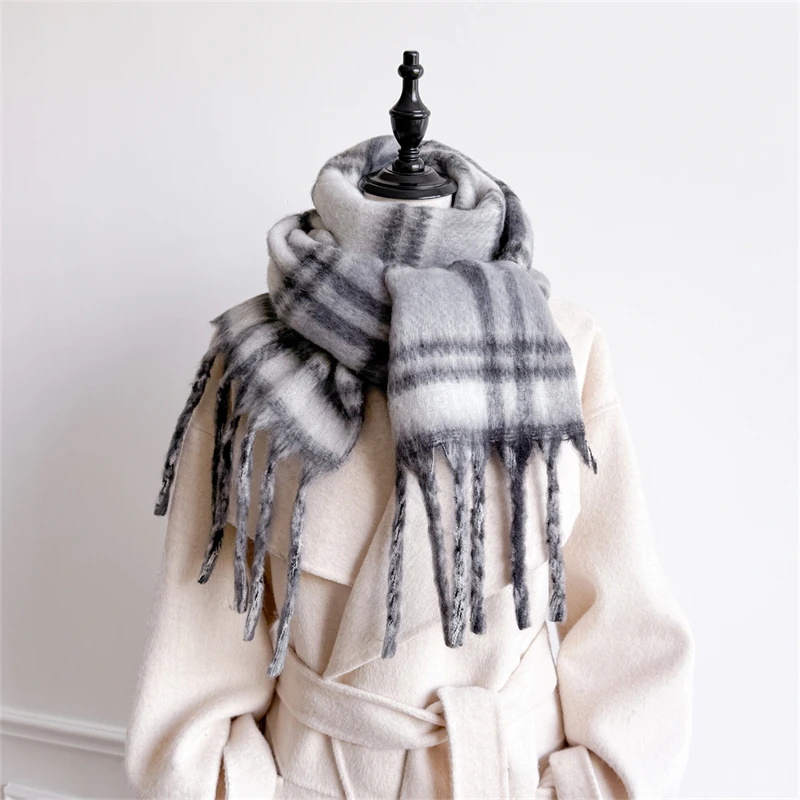 

Solid Color Winter Cashmere Tassel Scarf for Women Cold Weather Scarves Wraps Pashmina Girls Thicken Warm Shawl Poncho Echarpe