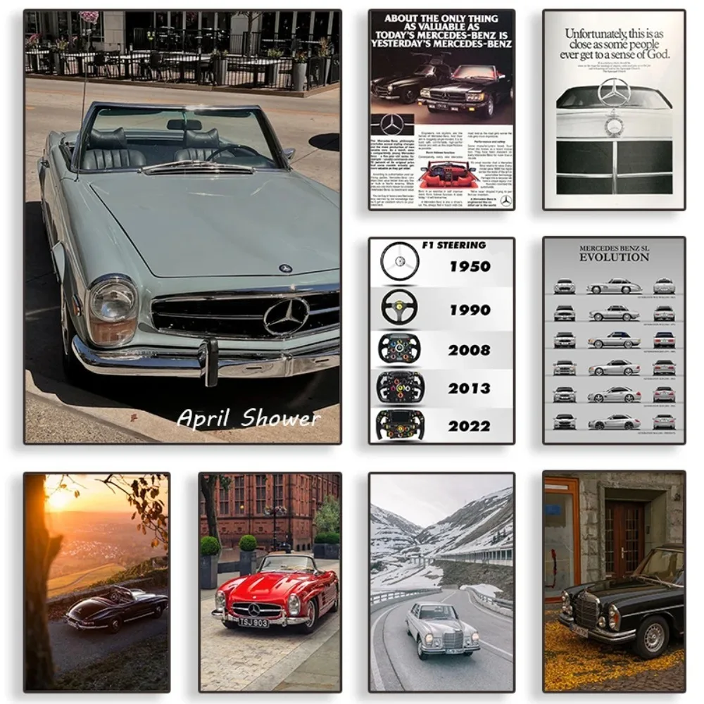 World Famous Super Car Mercedess Benzs Modern Art Poster Canvas Painting and Prints Wall Art Picture for Boyroom Wall Home Decor