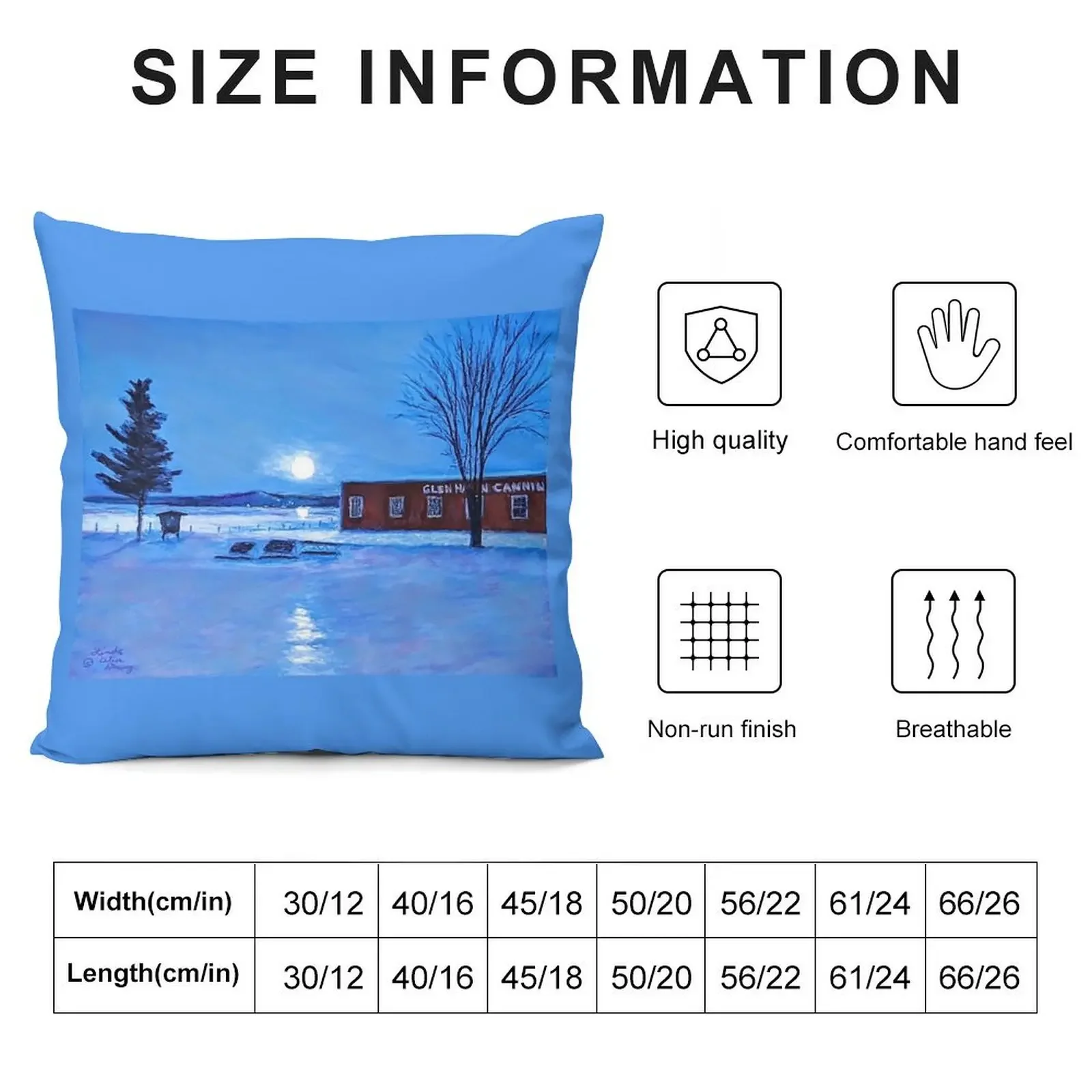 Winter Moon over Glen Haven Throw Pillow Rectangular Cushion Cover Pillowcases For Pillows Marble Cushion Cover pillow