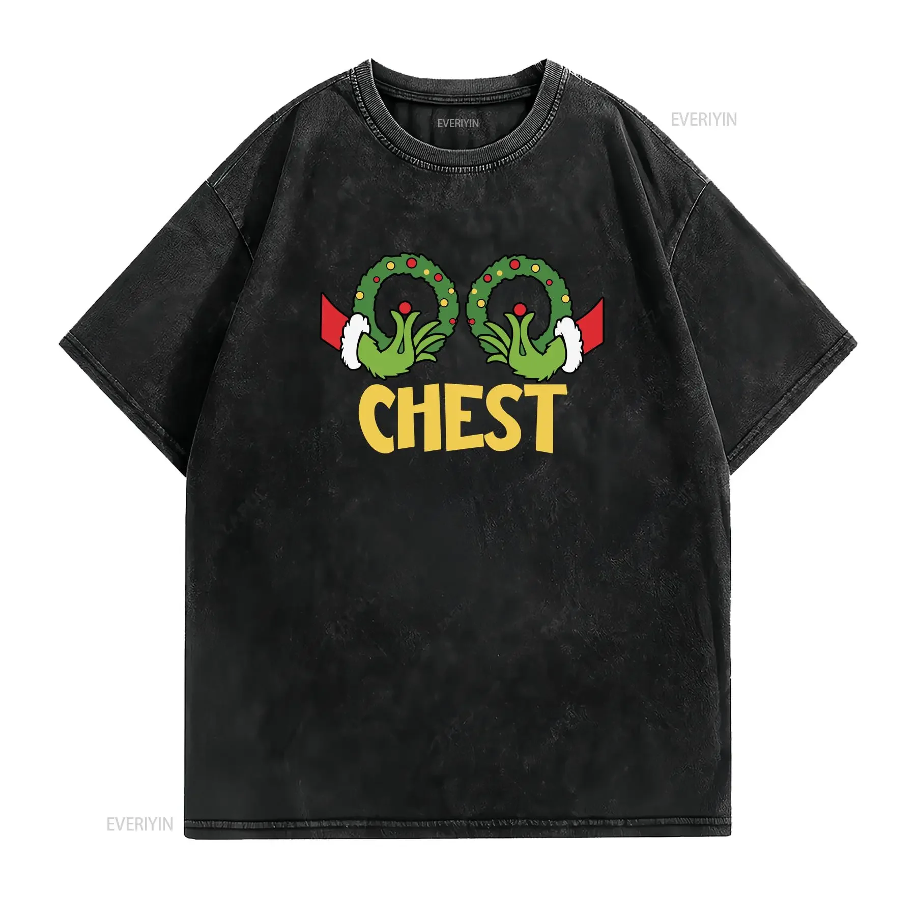 Chest Nuts Christmas Matching Couple Chestnuts Funny Family T Shirt vintage Washed homme Stretched fashion Versatile Breathable