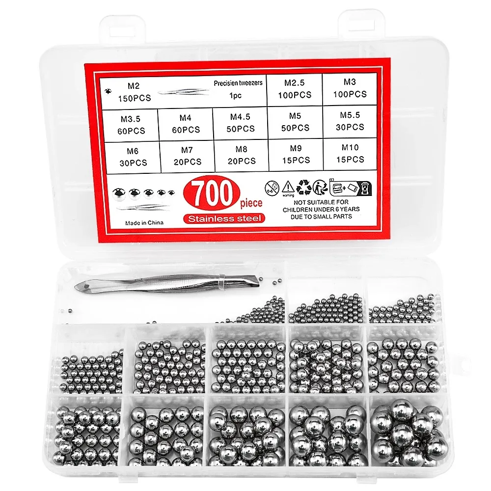 

700PCS Stainless Steel Balls 304 Stainless Steel Balls Solid Stainless Steel Balls Precision Bearing Balls Round Balls