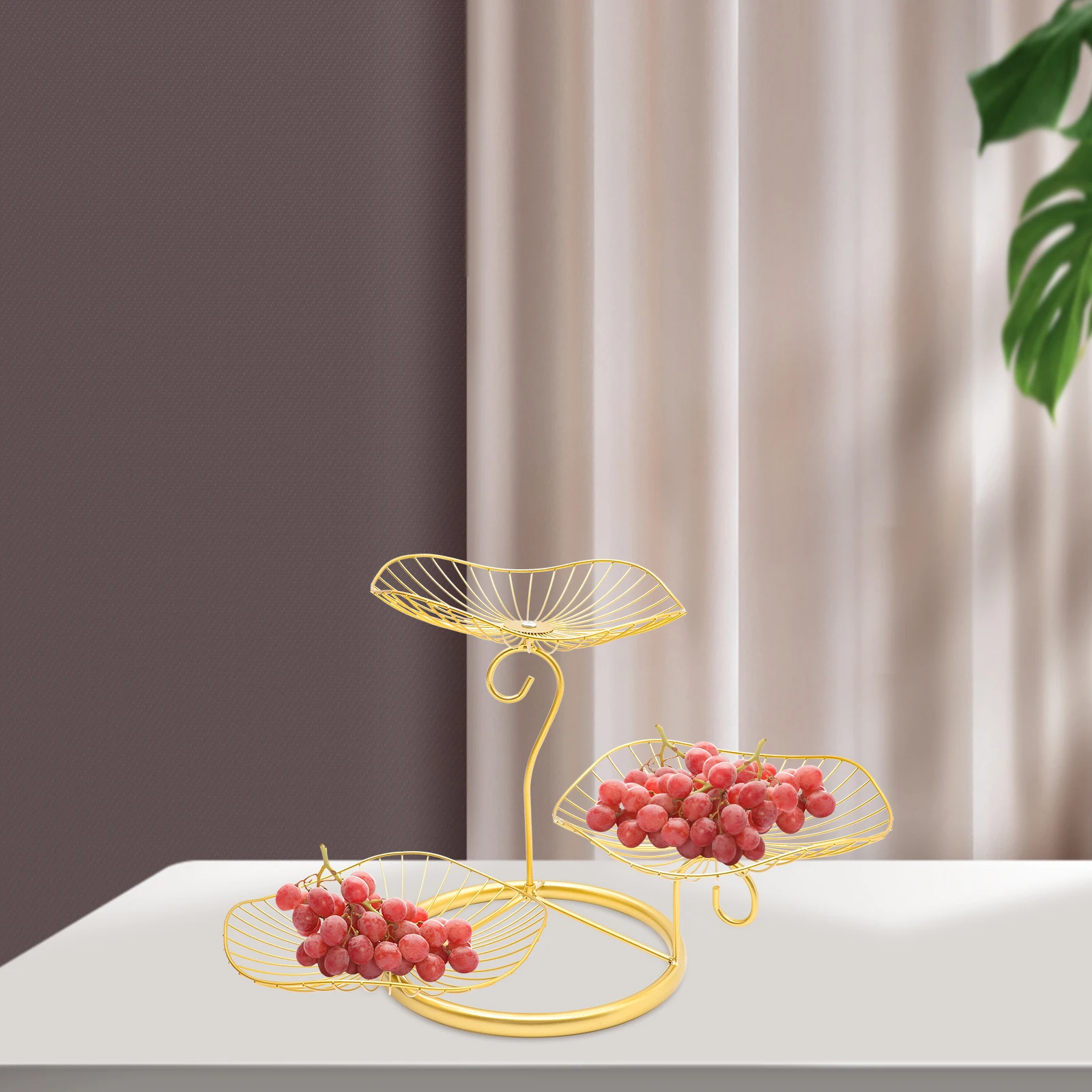

Iron Wire Basket Metal Wire Sundries Basket 3 Tier Metal Baskets Golden Kitchen Vegetable Holder Countertop Storage Solution