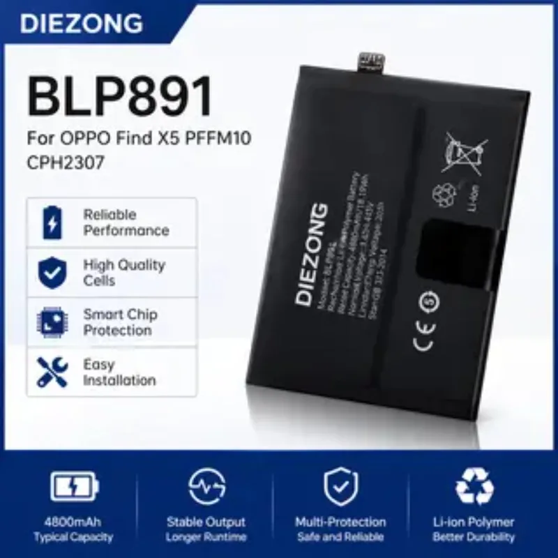 2026 NEW BLP891 4800mAh New Mobile Phone Replacement Battery for OPPO FIND X5/PFFM10/CPH2307 High Quality  IN STOCK