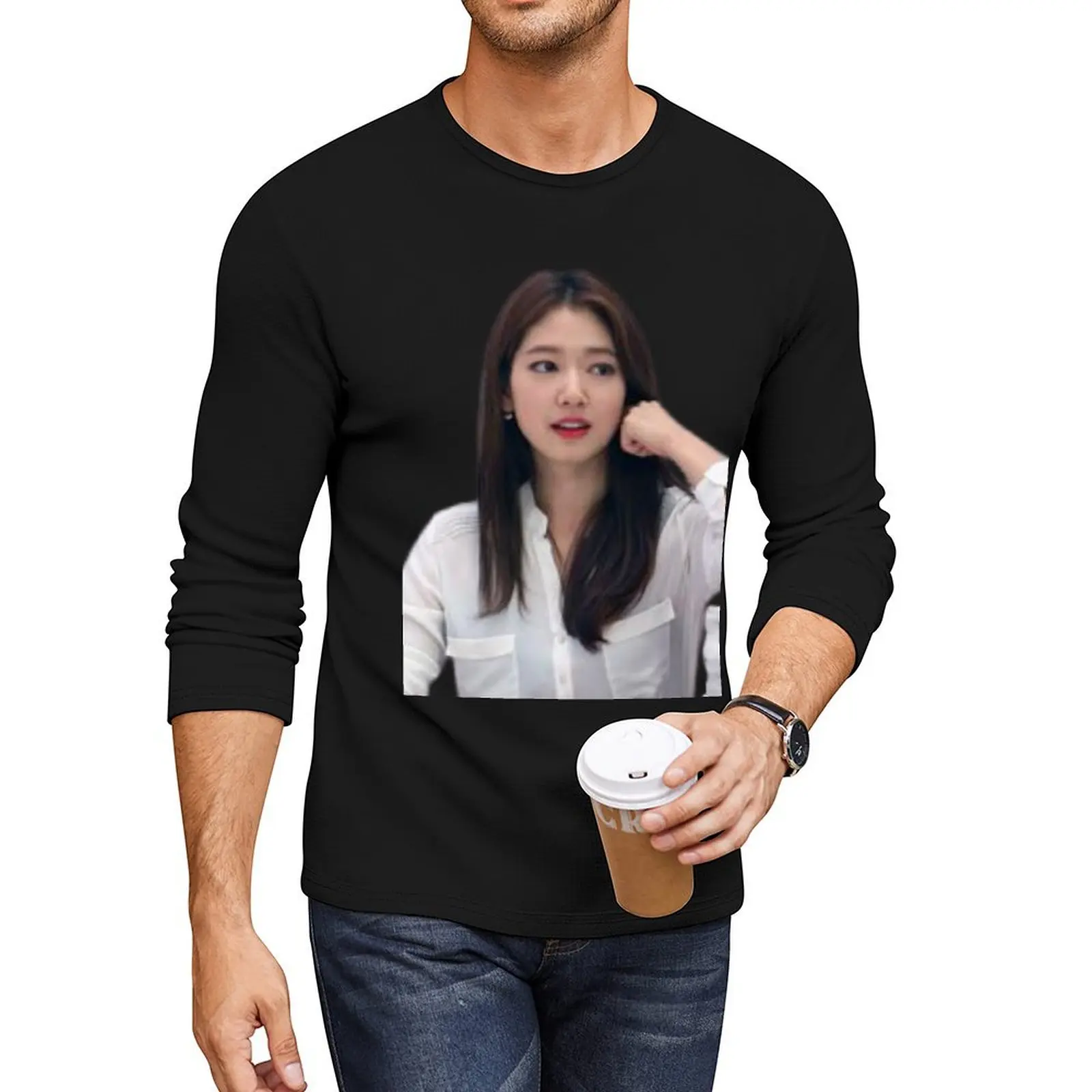 Park Shin Hye Long T-Shirt plus size tops cute tops Men's cotton t-shirt