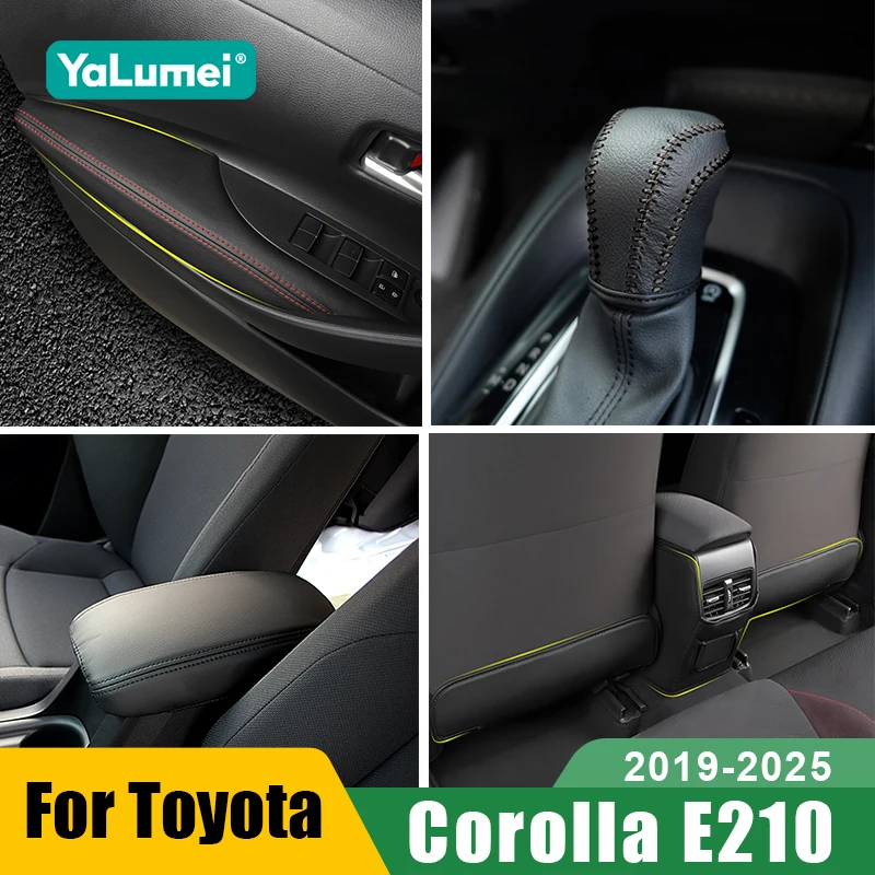 For Toyota Corolla E210 2019 2020 2021 2022 2023 2024 2025 Hybrid PU Leather Car Trim Cover Interior Decoration Accessories