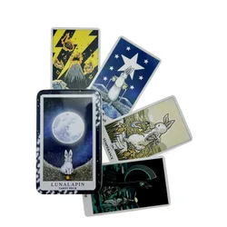 Królik Tarot wysokiej jakości karty tarota w metalowym blaszanym pudełku 10 cm * 6 cm gry planszowe złote zielone platerowane krawędzie 78 kart z instrukcją papieru