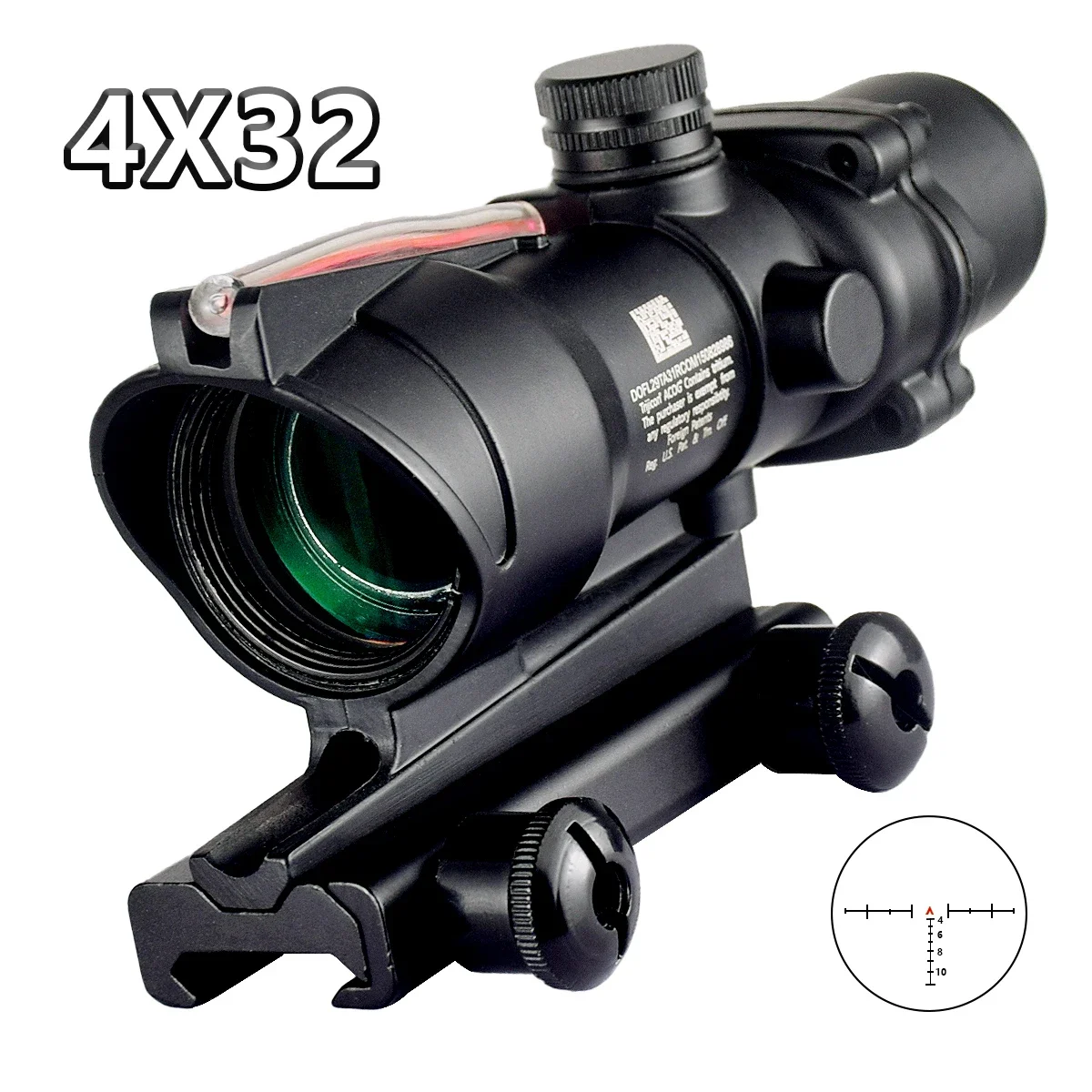 Tactical Trijicon ACOG 4X32 1x32 Scope Red Green Sight Airsoft Optics Illuminated Chevron Cross Glass Etched Reticle Hunting