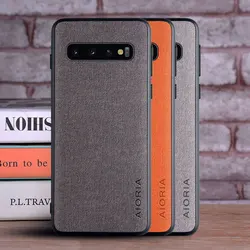 Case for Samsung Galaxy S10 Plus S10E S10 Lite 5G coque Luxury textile Leather skin soft hard cover for samsung galaxy s10 case
