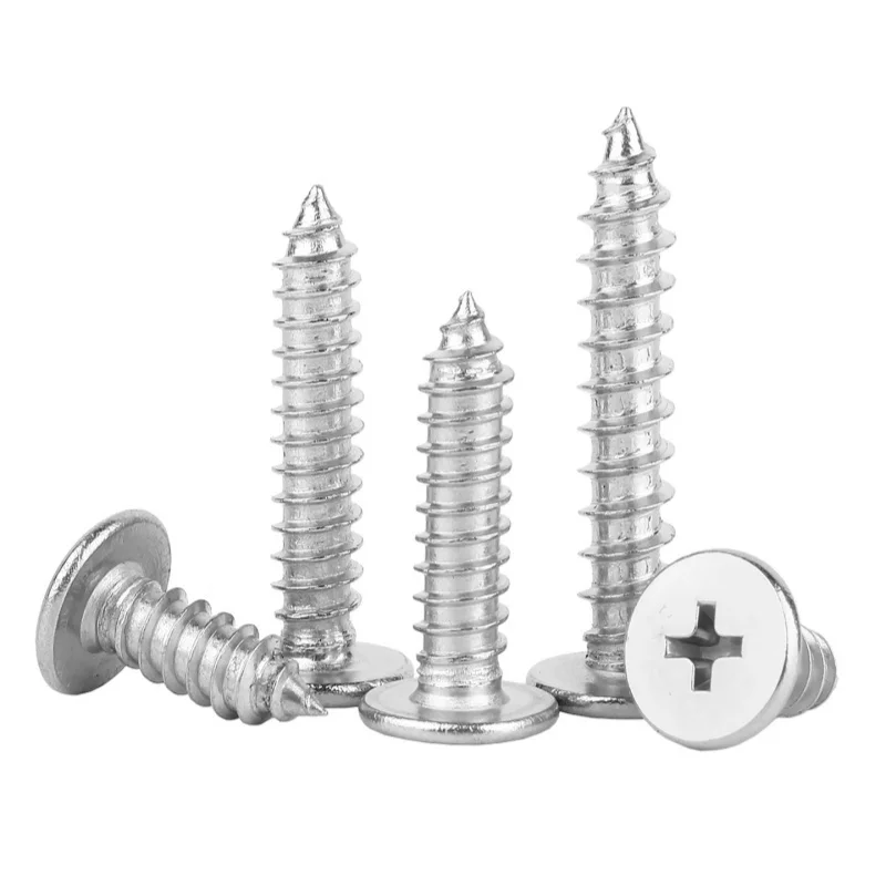 5~200pcs 304 Stainless Steel Phillips Ultra Thin Flat Head Self-tapping Screw M2~M6 Cross Low Flat Wafer Head Wood Screw