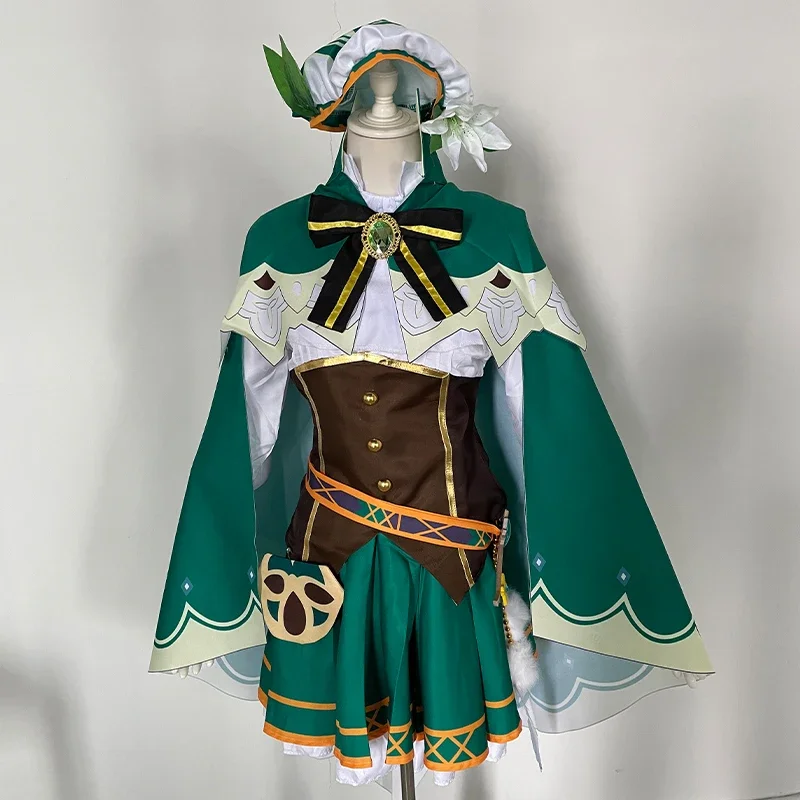 Genshin Impact Twenty Cosplay Anime Costume Barbatos Dresses Cloak Halloween Uniform Game Wendi Suit Carnival Costume for Women