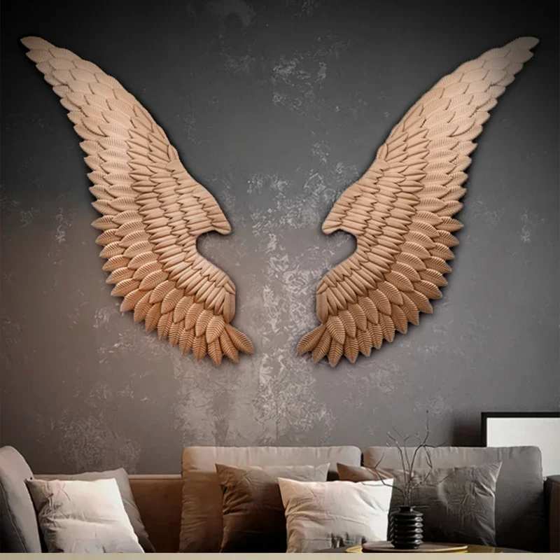 110cm Retro Angel Wings Wall Decoration Metal Wall Sculptures Art Ornament Bar Coffee Party Industrial Wind Statue Accessories