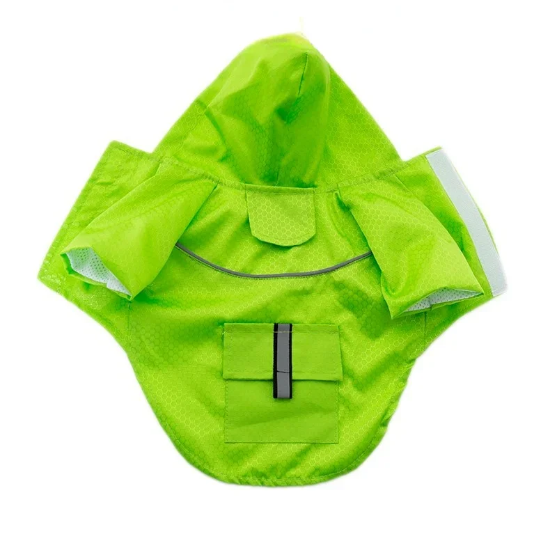 Pet Dog hooded Raincoat Reflective two-legged Waterproof coat with pockets High quality double-layered Hooded Jacket