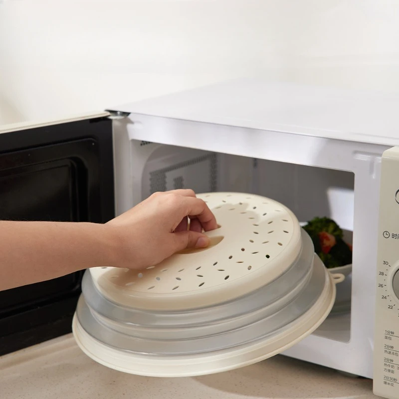 

Microwave Splatter Heating Folding Silicone Fresh-keeping Cover Oil-proof Splash-proof with Hook Cooking Lids