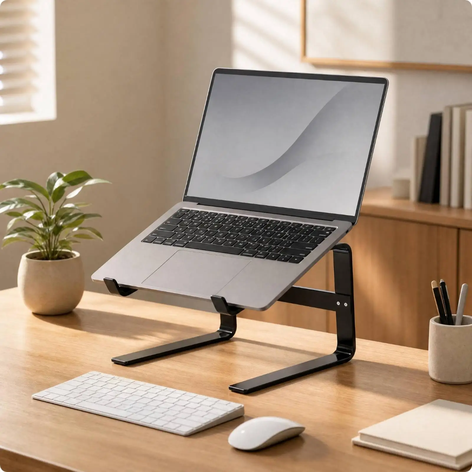 Elevated Laptop Stand with Non-Slip Feet Ergonomic Aluminum Laptop Stand Ventilated Holder for Home Office, Study Area, Gaming
