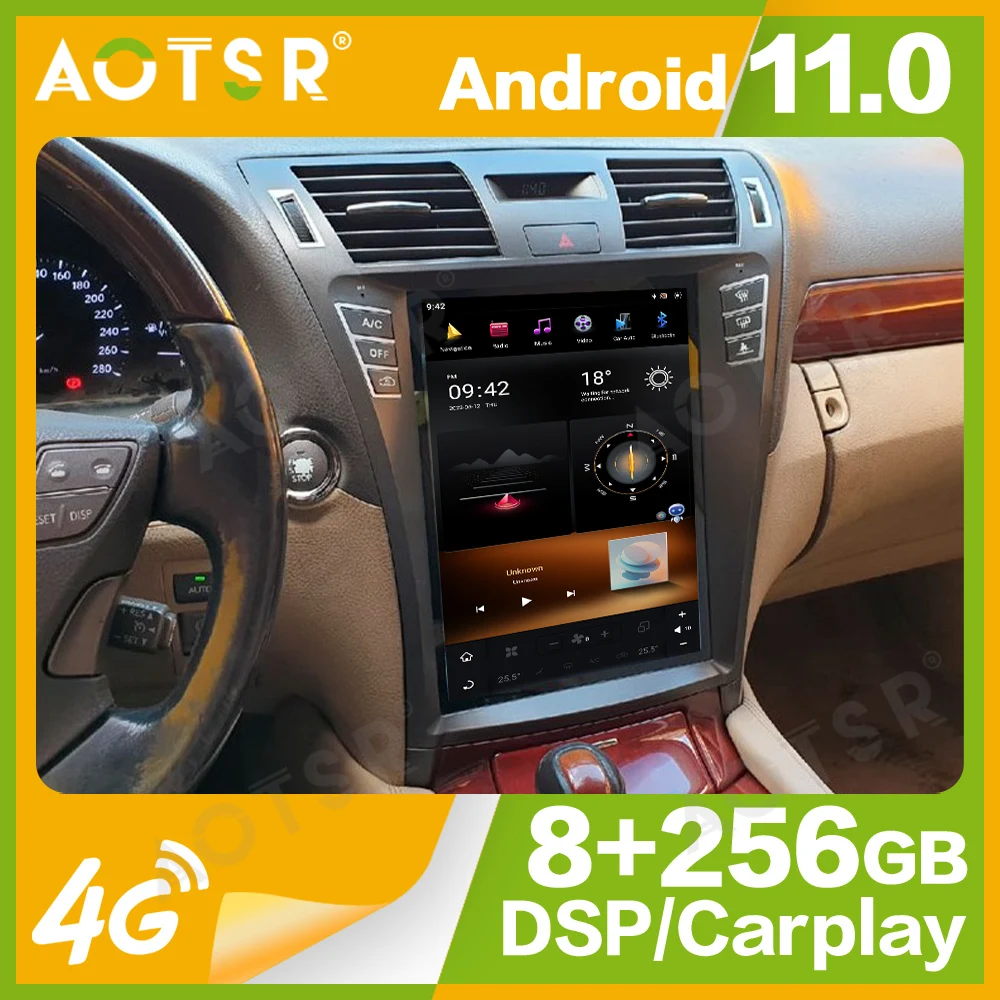 12.1'' Qualcomm 8 core forTesla For Lexus LS460 2006-2012 Car Radio Multimedia Player Android 11 Auto GPS Navi Carplay Head Unit