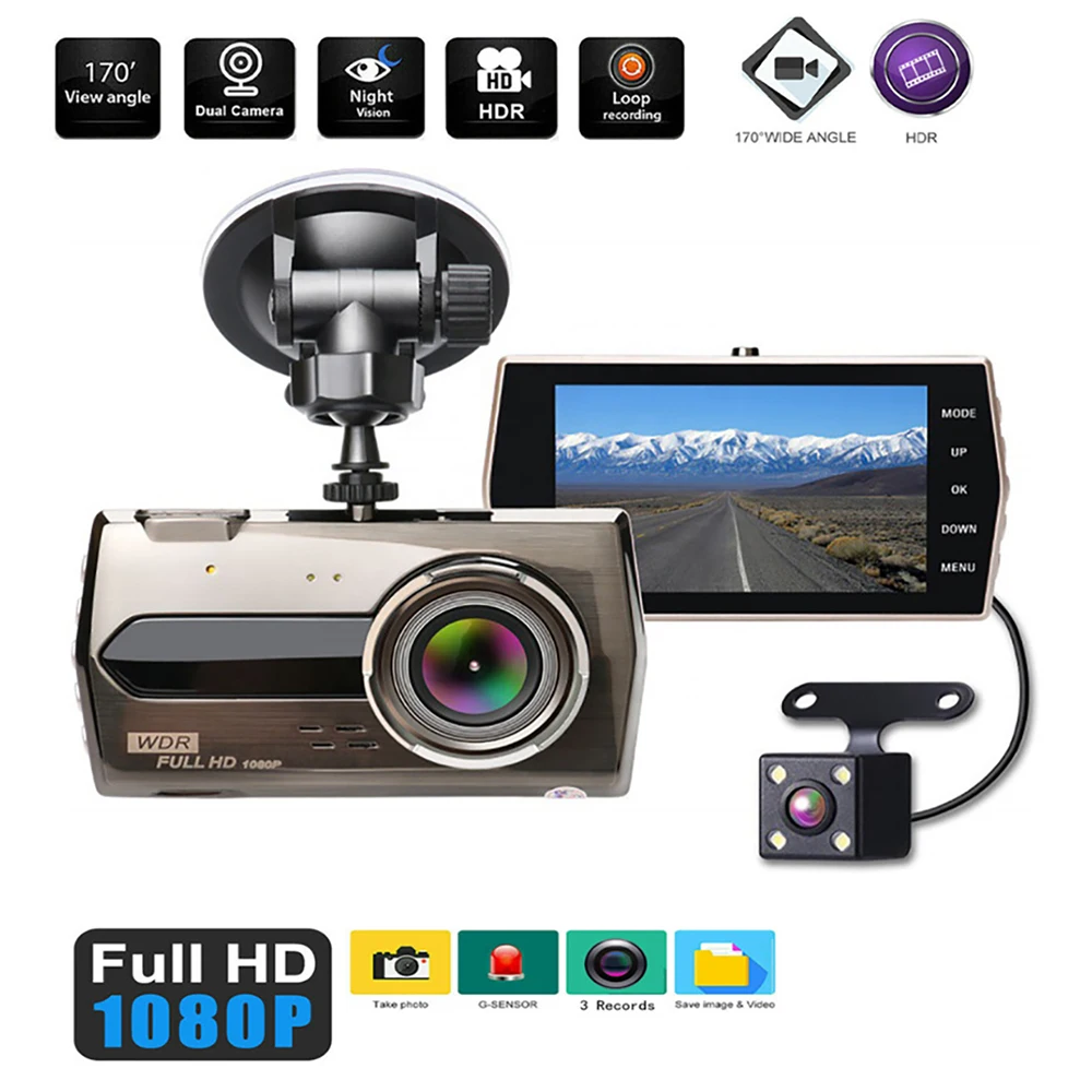 

Car DVR Dash Cam Vehicle Camera Full HD 1080P Driving Video Recorder Black Box Auto Dashcam Night Vision Car Camera Rear View