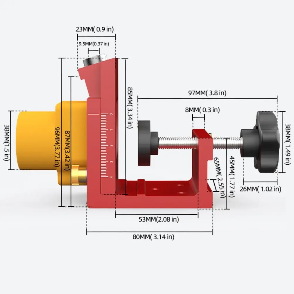 Precise Scale Pocket Hole Jig Solid Wear-resistant Drilling Guide Fixture Dust Extraction Rust-proof Hole Punching Locato