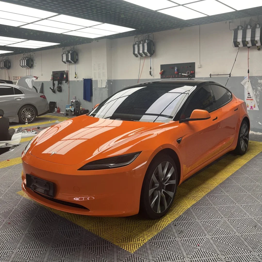 PET lucido metallizzato arancione pellicola per tutto il corpo rotolo di bolle d'aria pellicola protettiva per vernice vinilica per autoveicoli pellicola protettiva per auto