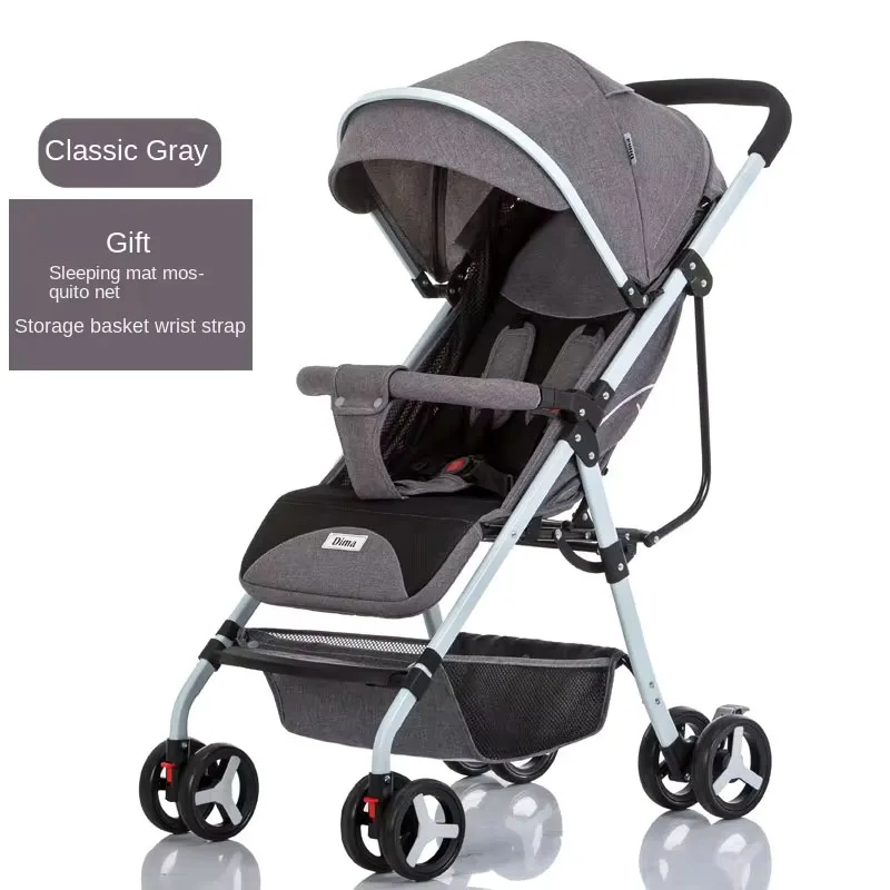 Four-wheeled Baby Stroller High Landscape Lightweight Folding Newborn Two-way Swivel Seat Travel Stroller Adjustable Stroller