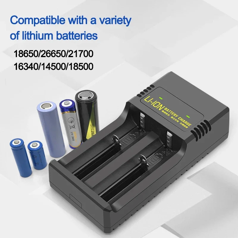 18650 Battery Charger 1/2 Slot Intelligent Fast USB Charger for 18350 26650 16340 Lithium Batteries With LED Indicator Charger