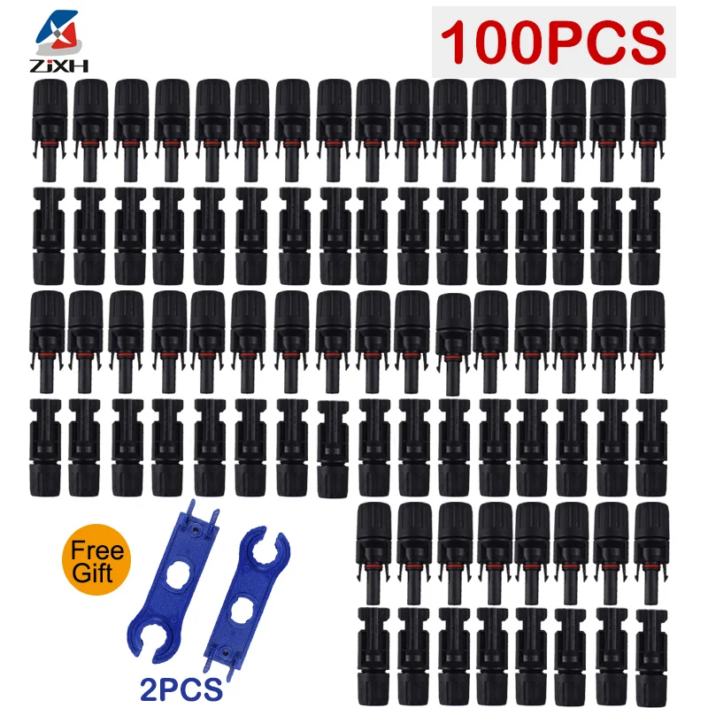 200/100/40/20/10/5 Stück DC-Solarstecker 1000V30A Panel Stecker IP67 wasserdichtes Anschlüsse-Set für PV/MC-Kabel 2,5/4/6mm2