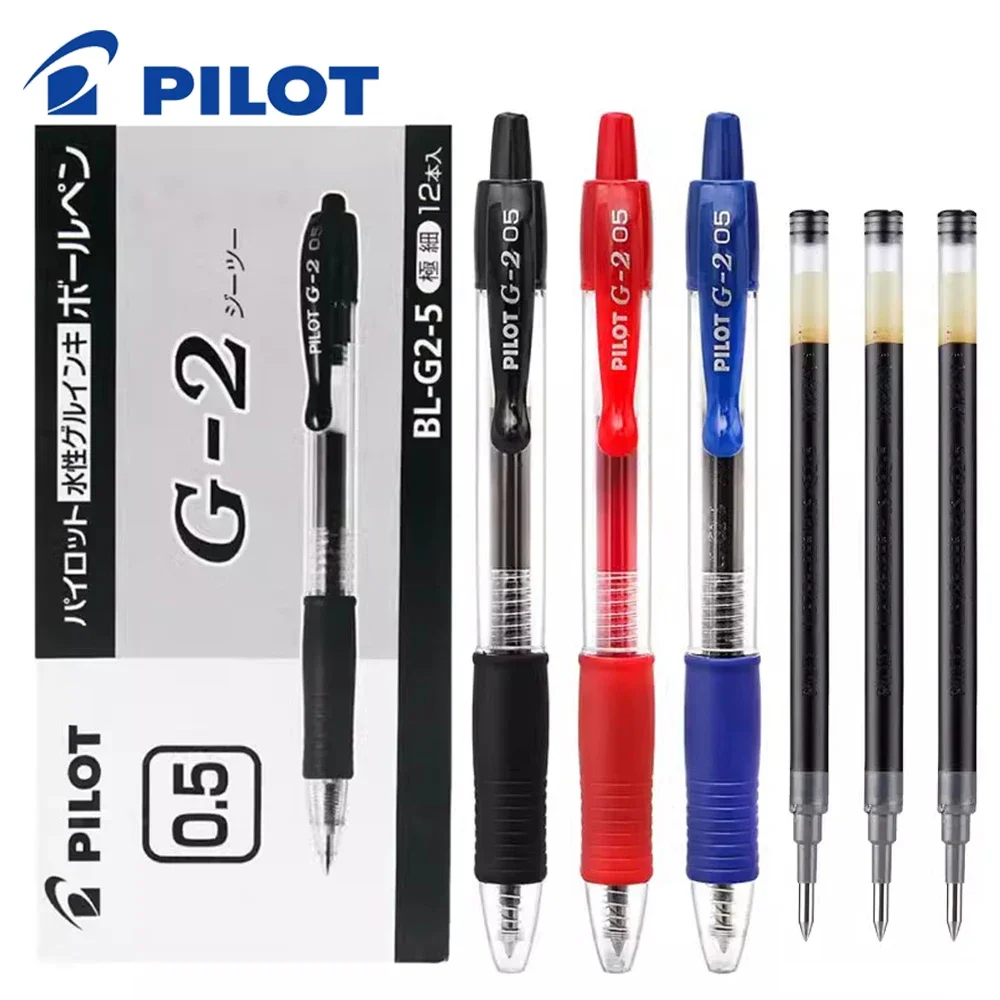 Conjunto de 6 Canetas Gel PILOT 0.5mm do Japão, Tinta de Secagem Rápida, Caneta Esferográfica Suave para Escola e Escritório, Refil Substituível, Bonita