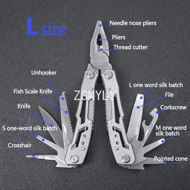 Pinze per coltelli tascabili multifunzione in acciaio inossidabile multifunzione pinze pieghevoli Mini pinze pieghevoli portatili T4025