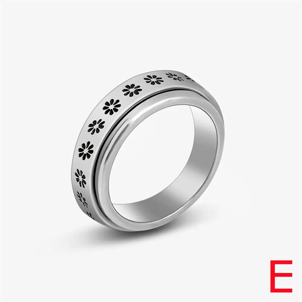 Fashion Men Women Biker Anti Stress Freely Spinning Stainless Steel Rotatable Spinner Fidgets Rings Punk Anxiety Rings