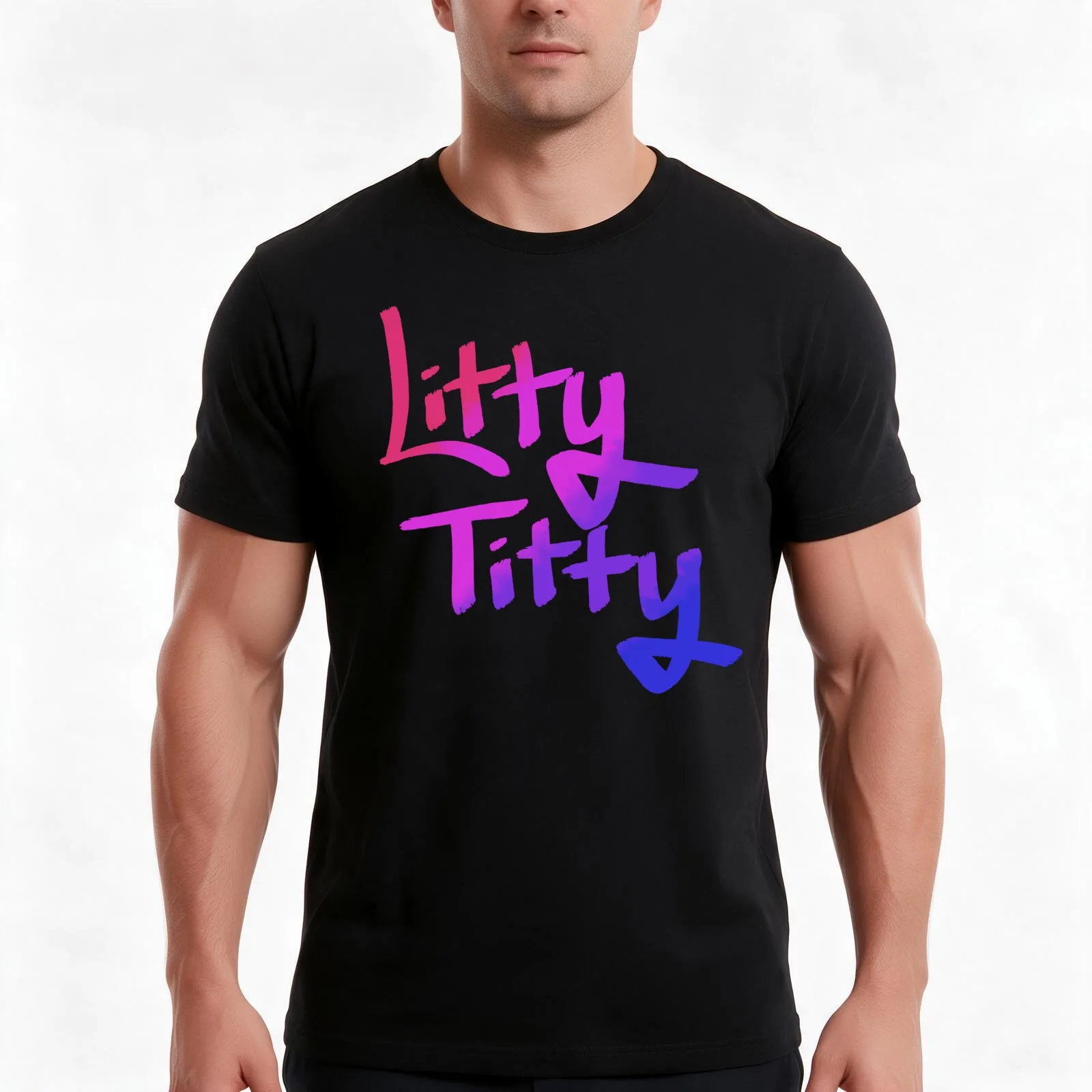 Litty Titty T-Shirt, Summer Casual Cotton Tee, Oversized Streetwear Tops, Vintage Graphic Print, Loose Fit Short Sleeve