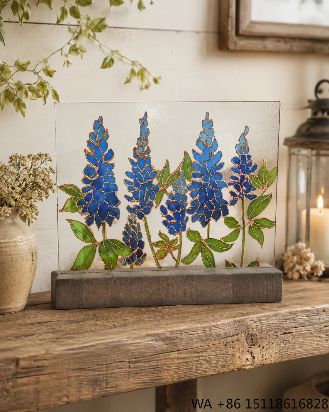 Dropshipping Custom 3D Printing Stained Glass Suncatcher Hand-Painted Wildflower Decor Flower Sun Catcher Table Decor